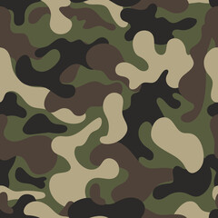 Canvas Print - Camouflage background. Abstract camouflage. Colorful camouflage pattern background. Vector illustration. 