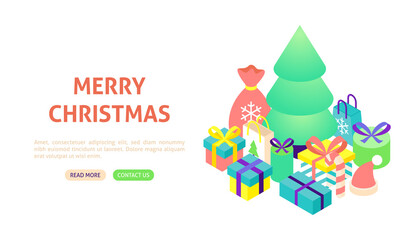 Sticker - Merry Christmas Tree Banner