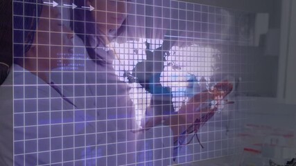 Poster - Medical data processing against two female scientists working in laboratory