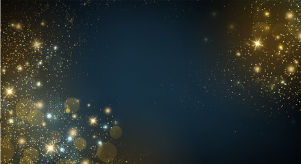 Poster - Holiday Abstract shiny color gold design element