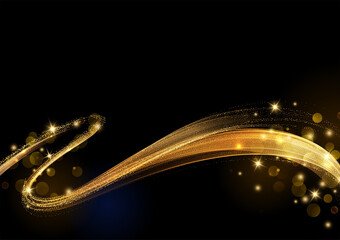 Poster - Holiday Abstract shiny color gold design element
