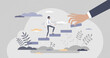 © VectorMine - Mentoring support as coach advice to climb career ladders tiny person concept