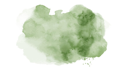 Abstract bright green of stain splashing watercolor on white background