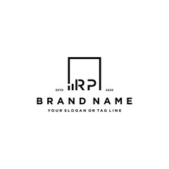 letter rp square logo finance design vector