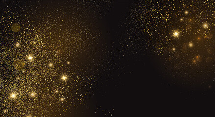 Poster - Holiday Abstract shiny color gold design element