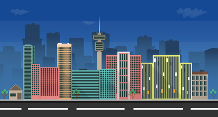 Sticker - City Buildings Illustration 