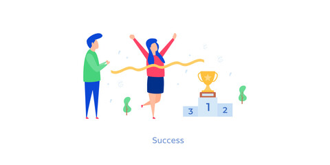 Poster - Businesswoman Achievement  Illustration 