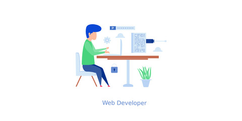 Sticker - Web Developer Vector 