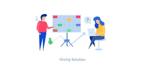 Canvas Print - Giving solution Illustration 