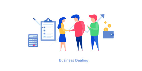 Sticker - Business Deal Illustration 