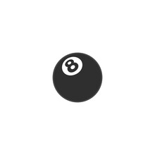 Pool 8 Ball Vector Isolated Icon Illustration. Pool 8 Ball Icon