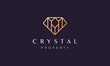 creative diamond property logo in modern and luxury style with gold color