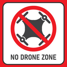 No Drone Zone Sign, Isolated Illustration Images.
