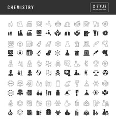 Wall Mural - set of simple icons of chemistry