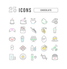 Poster - Set of linear icons of Chocolate