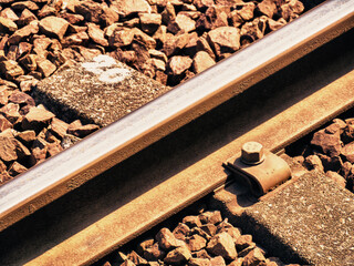 Wall Mural - Closeup shot of railway tracks