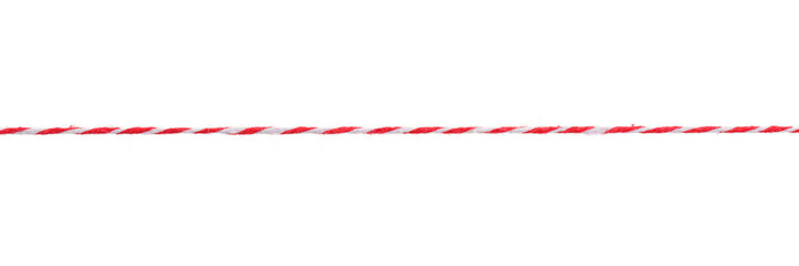 Canvas Print - Red and white twisted rope isolated