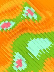 Fototapete - Trendy wavy-like pattern of colored stripes along the diagonal lines. Artistic background. 3d rendering illustration