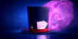 Magician top hat, with cards