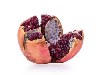 Wall Mural - Fruit pomegranate on white background