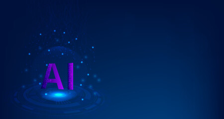 Poster - Artificial Intelligence(AI) Logo on spacecraft.