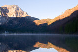 Fototapeta Góry - lake in the morning, vorderer langbathsee in upper austria	