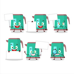 Poster - Digital kettle cartoon character bring information board