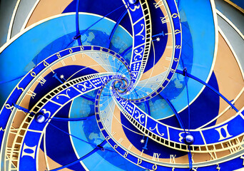 Wall Mural - Abstract ancient zodiac clock. Abstract Astronomical clock.