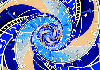 Wall Mural - Abstract ancient zodiac clock. Abstract Astronomical clock.