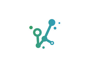 Poster - K initial neuron logo vector. Creative tech logo template