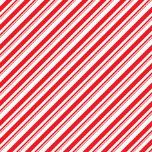 Stripes Candy Cane Seamless Pattern. Diagonal Straight Lines Christmas Background. Red And White Peppermint Wrapping Paper. Simple Trendy Backdrop Illustration.