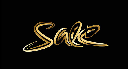 Wall Mural - sale text gold modern trendy design template . vector design