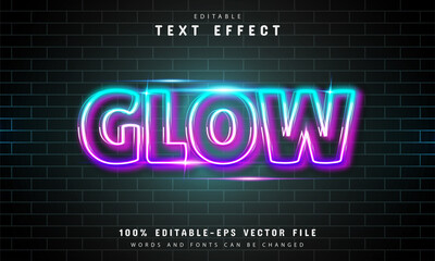 Wall Mural - Glow text effect