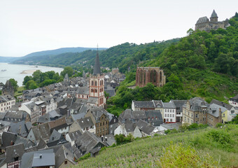 Canvas Print - aerial view of Bacharach