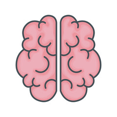 Sticker - mental health brain organ icon vector illustration design