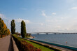 Bridge over the river Volga in Saratov city Russia autumn season