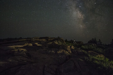 Poster - Night landscape with scenic Milky Way