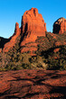 Sphinx Rock at Sunrise on Crystal Clear Winter Morning taken from Cibola Pass Trail in Sedona Arizona USA.  Red Rock Secret Mountain Wilderness.