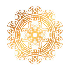 Poster - golden ethnic mandala decoration icon vector illustration design