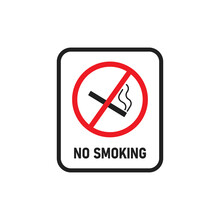 No Smoke Area Symbol. Cigarette Zone Sign. Stop Smoking Notice In Vector Flat