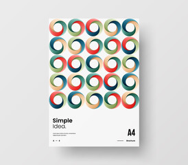 Geometric business cover design. Corporate identity abstract circle vector illustration brochure template.