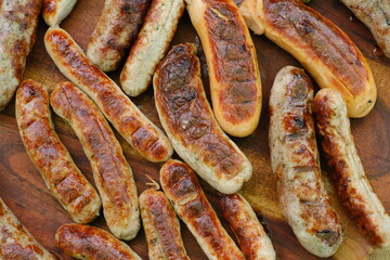 Wall Mural - Sausages grilled