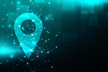 Poster - 2d rendering Red map pointer