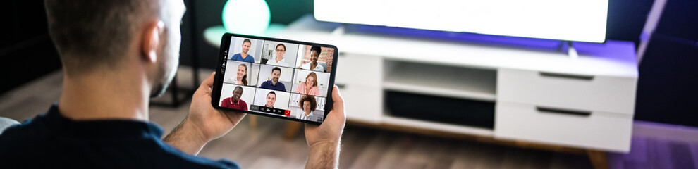 Poster - Video Conferencing Webinar Chat Or Videoconference