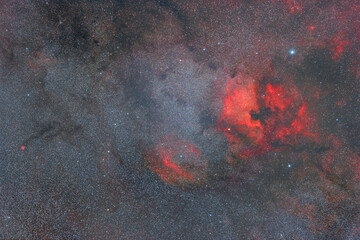 Wall Mural - astrophotography of outer space. red clouds of hydrogen in the constellation cygnus. space nebulae i