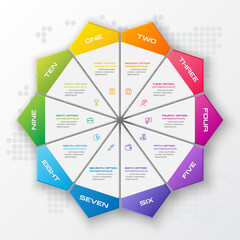 Poster - Vector star for infographic,Business concept with 10 options.