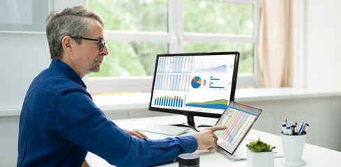 Poster - Analyst Employee Using Spreadsheet Software