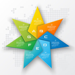 Poster - Vector star for infographic,Business concept with 7 options.