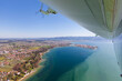 Zeppelinflug über dem Bodensee bei Lindau