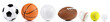 Various balls isolated on white background - Ball Sport Panorama